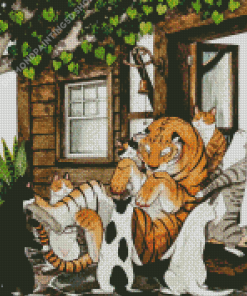 Tiger And Cats Diamond Painting