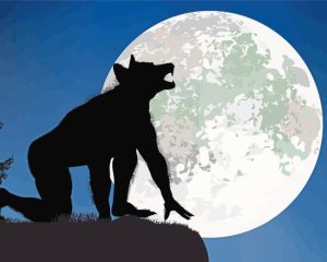 Werewolf Moon Silhouette Diamond Painting