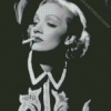 Black And White Marlene Dietrich Diamond Painting
