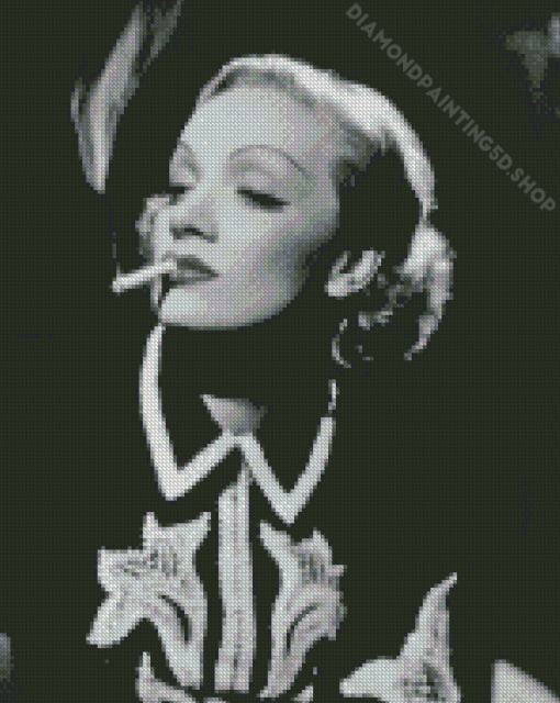 Black And White Marlene Dietrich Diamond Painting