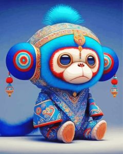 Blue Monkey Diamond Painting