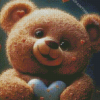 Brown Teddy Bear Diamond Painting