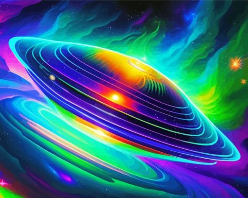 Galaxy Spaceship Diamond Painting