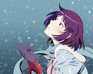 Hitagi Senjougahara In Snow Diamond Painting