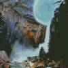 Moonlight Waterfall Rocks Diamond Painting