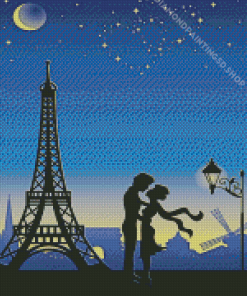 Paris Lovers Silhouette Diamond Painting