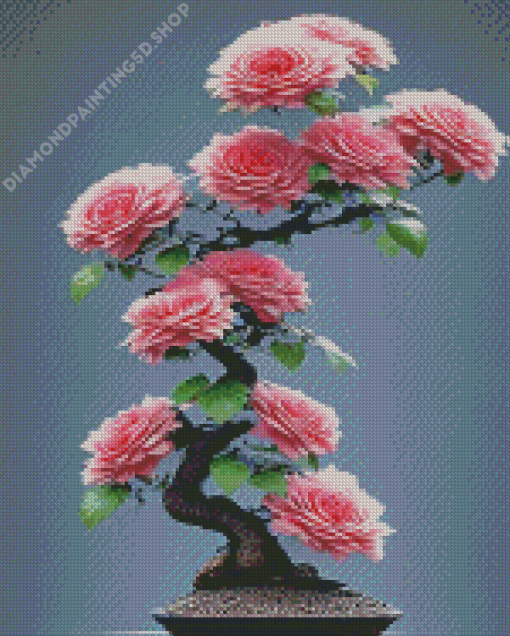 Pink Flowers Tree Diamond Painting