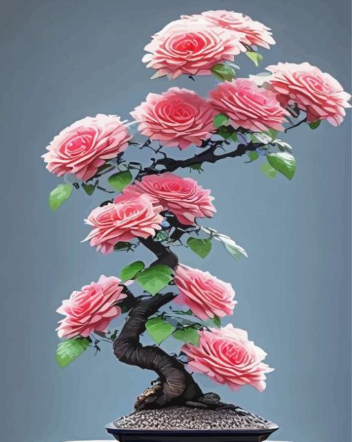 Pink Flowers Tree Diamond Painting