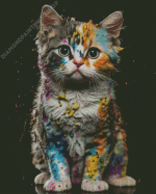 Playful Calico Cat Diamond Painting