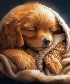 Sleepy Puppy Diamond Painting