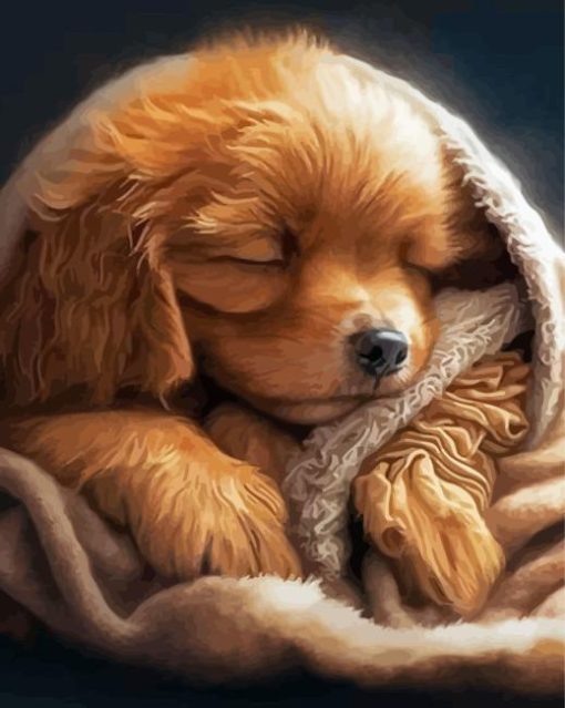 Sleepy Puppy Diamond Painting