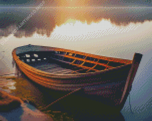 Abandoned Wooden Boat Diamond Painting