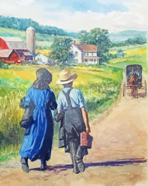 Amish Children Art Diamond Painting