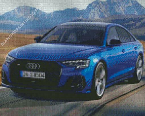 Blue Audi S8 Car Diamond Painting