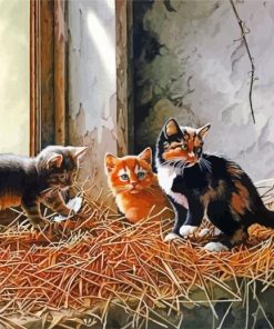 Kittens In Barn Diamond Painting