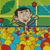 Mr Bean At Ball Pit Diamond Painting