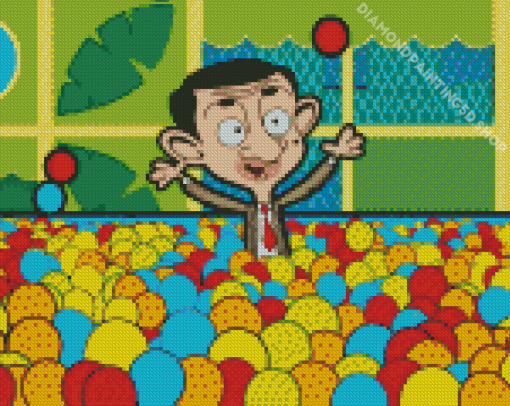 Mr Bean At Ball Pit Diamond Painting