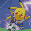 Pikachu Playing Football Diamond Painting