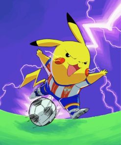 Pikachu Playing Football Diamond Painting