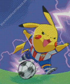 Pikachu Playing Football Diamond Painting