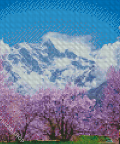 Sakura Tree Over Clouds Diamond Painting