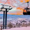 Ski Lift Sunset Diamond Painting