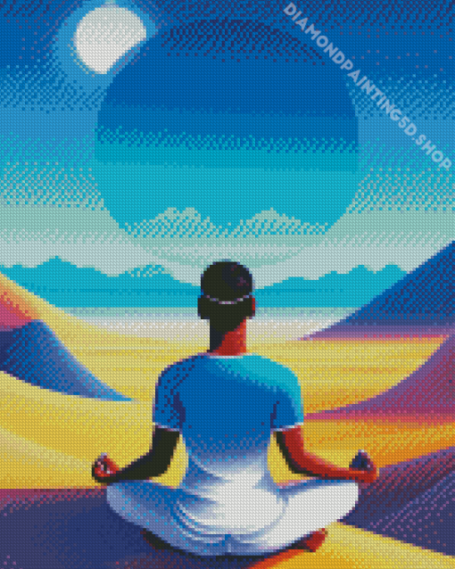 Spiritual Man Doing Yoga Diamond Painting