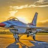 Thunderbird Jet At Sunset Diamond Painting
