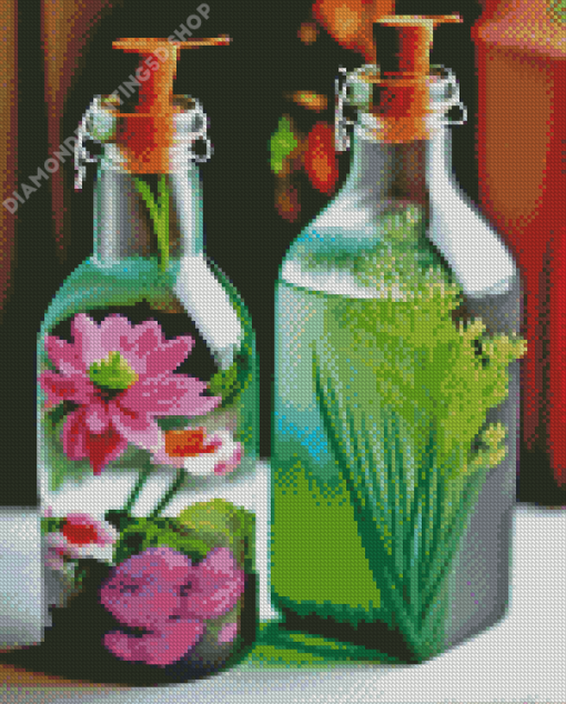 Botanical Glass Bottles Diamond Painting