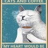 Cat And Coffee Poster Diamond Painting