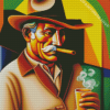 Cubism Man Smoking Diamond Painting