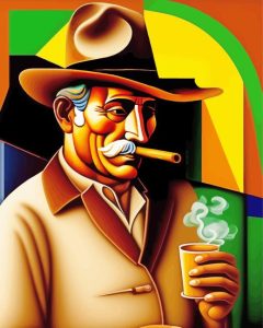 Cubism Man Smoking Diamond Painting