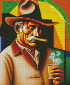 Cubism Man Smoking Diamond Painting