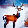 Deer In Snow Diamond Painting