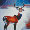 Deer In Snow Diamond Painting