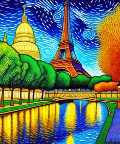 Eiffel Tower Van Gogh Style Diamond Painting