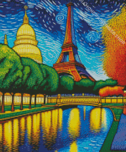 Eiffel Tower Van Gogh Style Diamond Painting