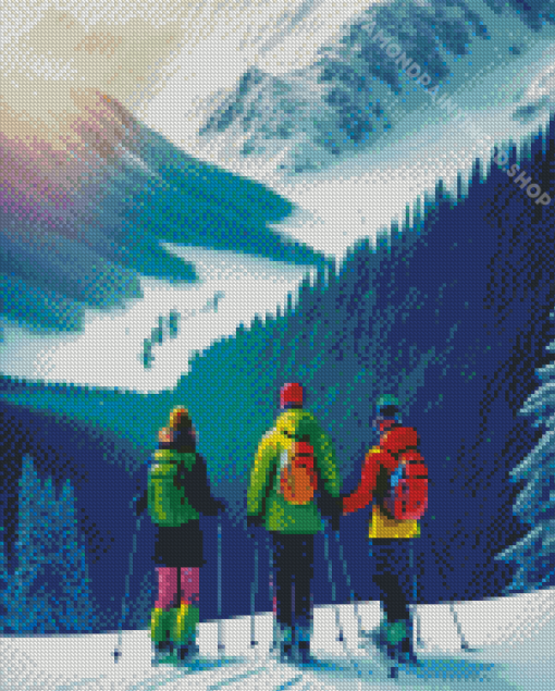 Friends Skiing Diamond Painting