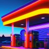 Neon Gas Station Art Diamond Painting