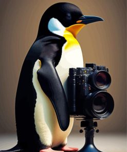 Penguin Photographer Diamond Painting