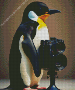 Penguin Photographer Diamond Painting