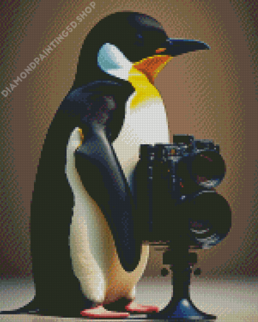 Penguin Photographer Diamond Painting