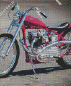 Pink Chopper Motorcycle Diamond Painting