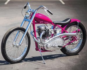 Pink Chopper Motorcycle Diamond Painting