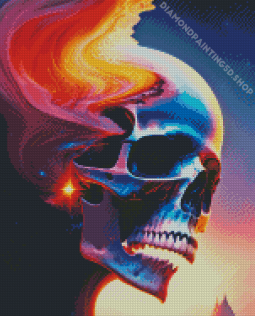 Skull Smoke Diamond Painting