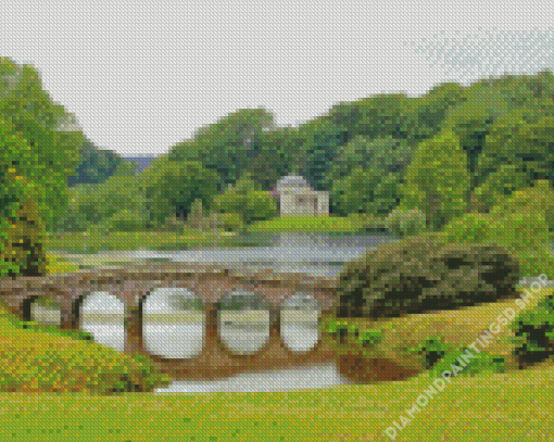 Stourhead Lake Temple Bridge Diamond Painting