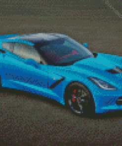 Blue Corvette Stingray Diamond Painting