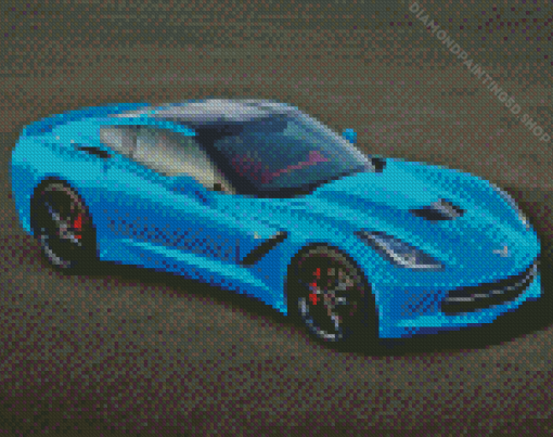 Blue Corvette Stingray Diamond Painting