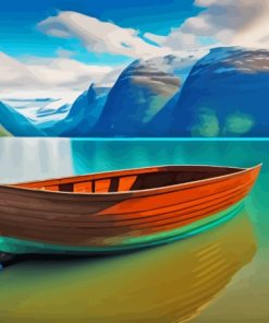 Boat By The Lake Diamond Painting