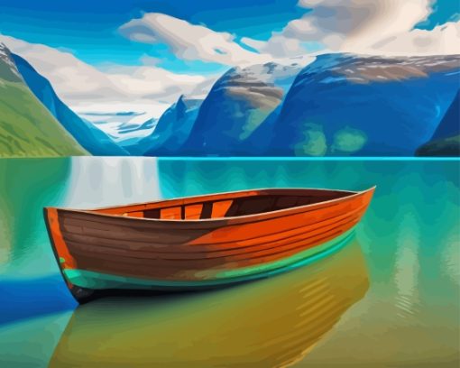 Boat By The Lake Diamond Painting